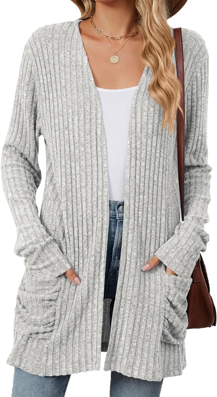 Lightweight Cardigans for Women Fashion Casual Oversized Long Sleeve Cardigan Sweater Loose Dressy Fall Holiday Tops
