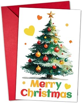 Merry Christmas Greeting Cards for Women Men,Happy Holiday Greeting Cards,Unique Xmas Decorations Card for Dad, Mom, Brother, Sister, Friends