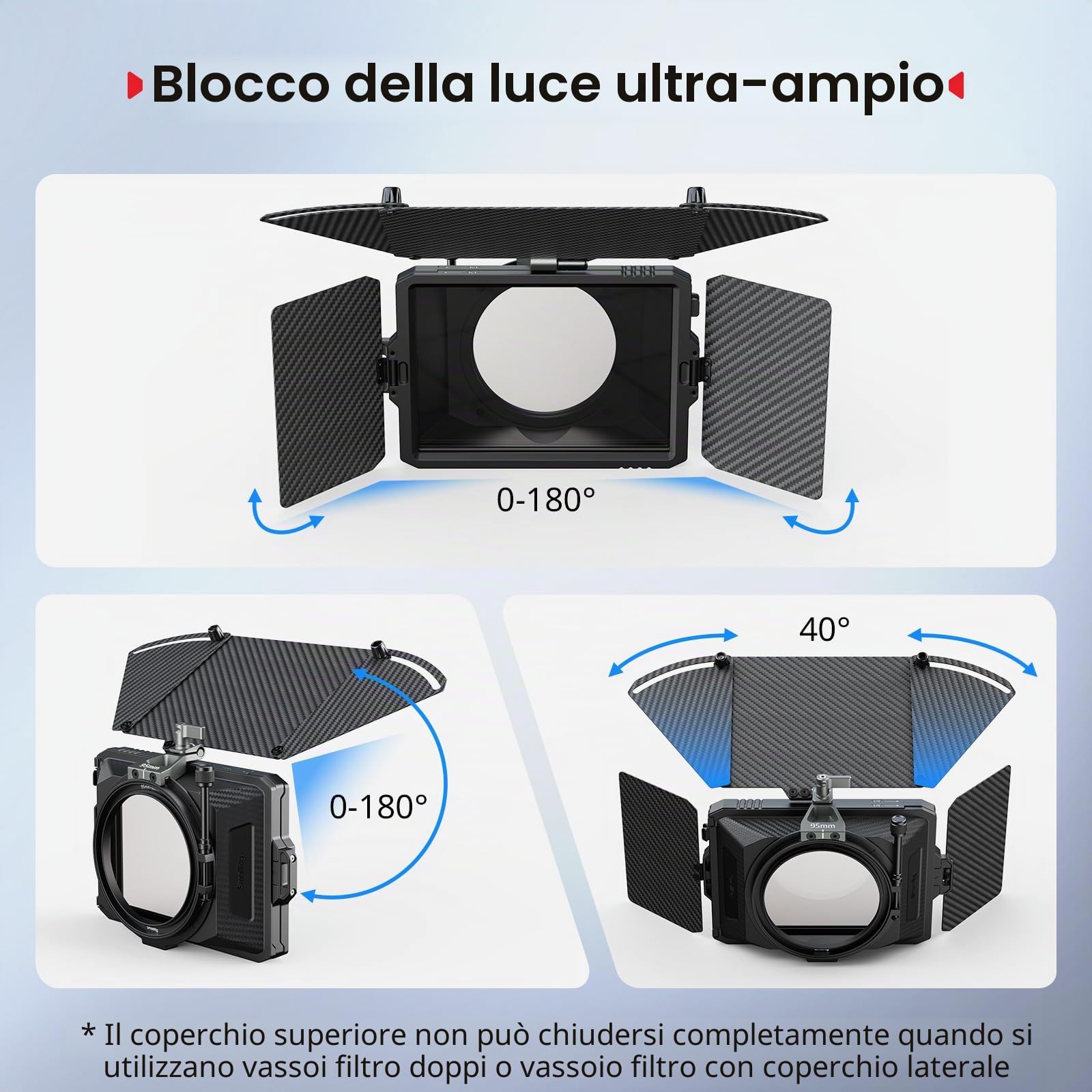 SmallRig Mini Matte Box Pro per fotocamere DSLR Mirrorless Compatibile con obiettivo 67mm/72mm/77mm/82mm/95mm - 3680