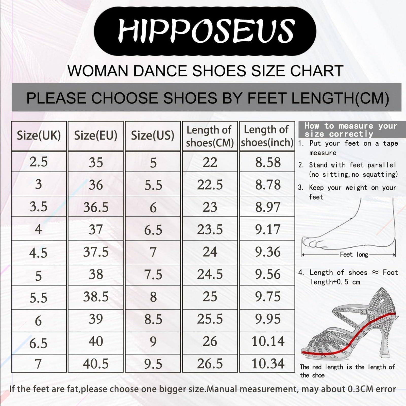 HIPPOSEUS Scarpe da Ballo per Salsa Bachata Serate Danzanti Latino Americano Donna Ballare Tacco 6 cm