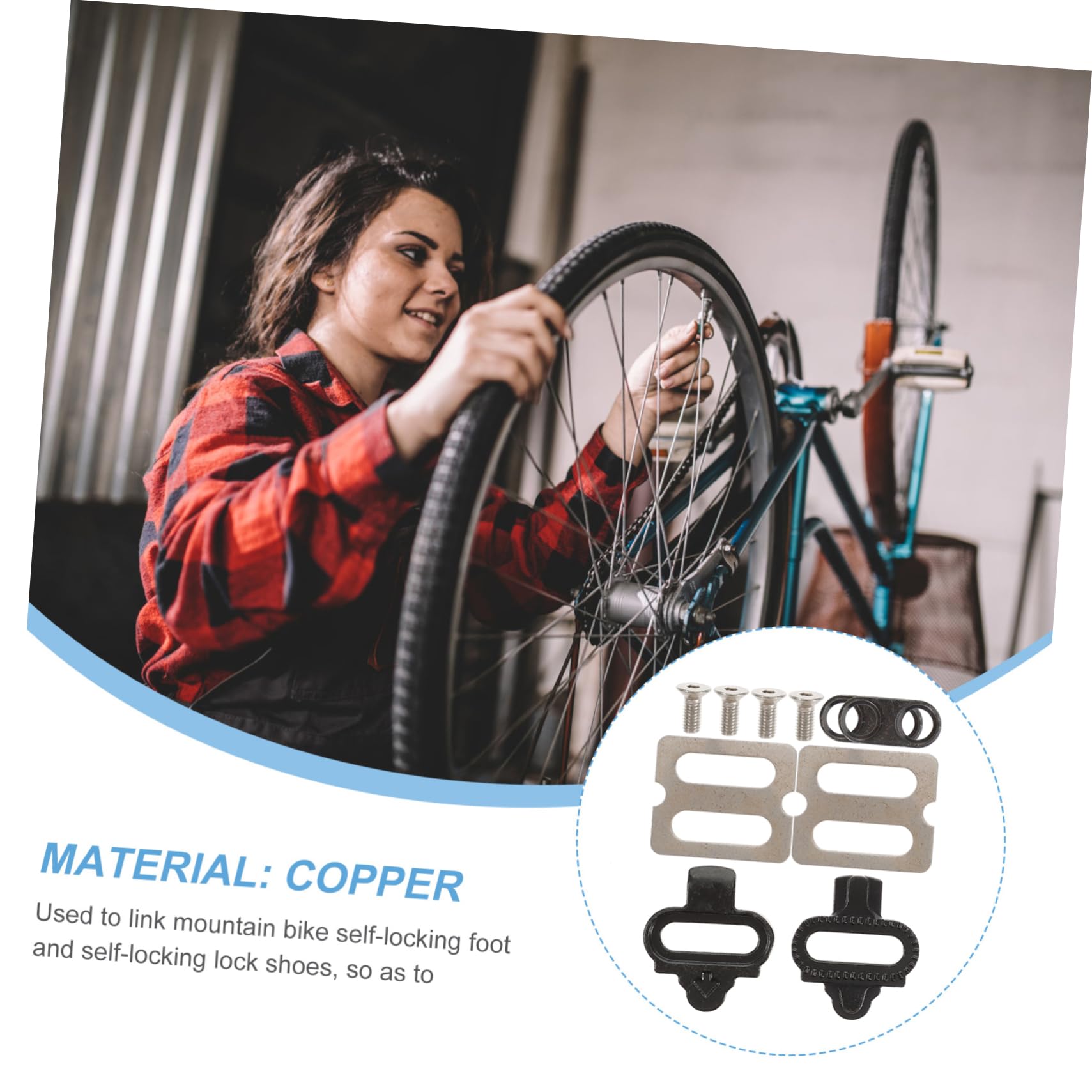 balacoo 2 Sets Cycling Cleat Bike Pedal Cleat Compatible Self-Locking Set for Performance Improvement