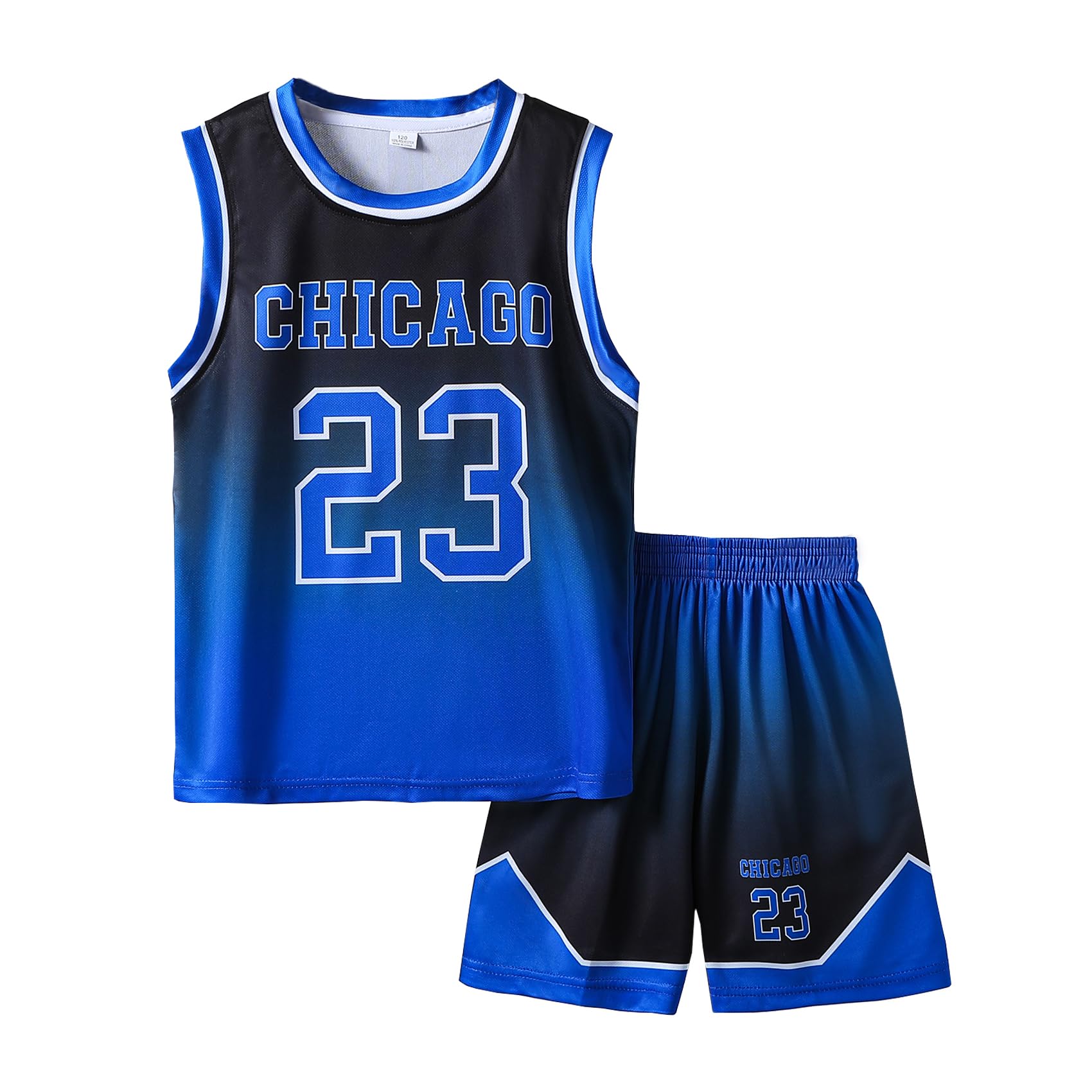Basketball Jerseys 23# for Kids Youth Sports T-Shirt Jersey Boys Girls Gradient Basketball Uniform Set 6-16Years