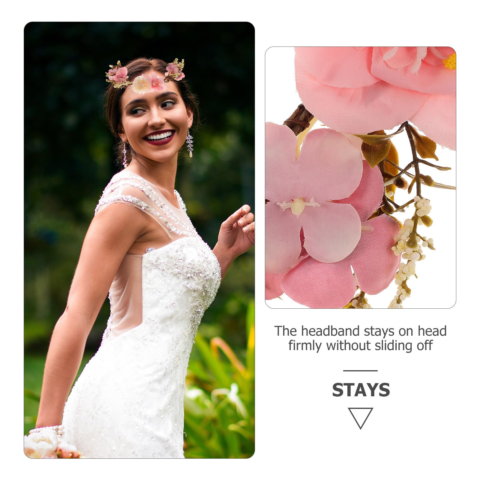 3 Piezas Banda De Pelo Floral De La Boda Diadema Con Guirnalda De Flores Tocado De Boda Para Novia Tocado Floral De Novia Diadema De Púrpura Perder La Foto Vacaciones