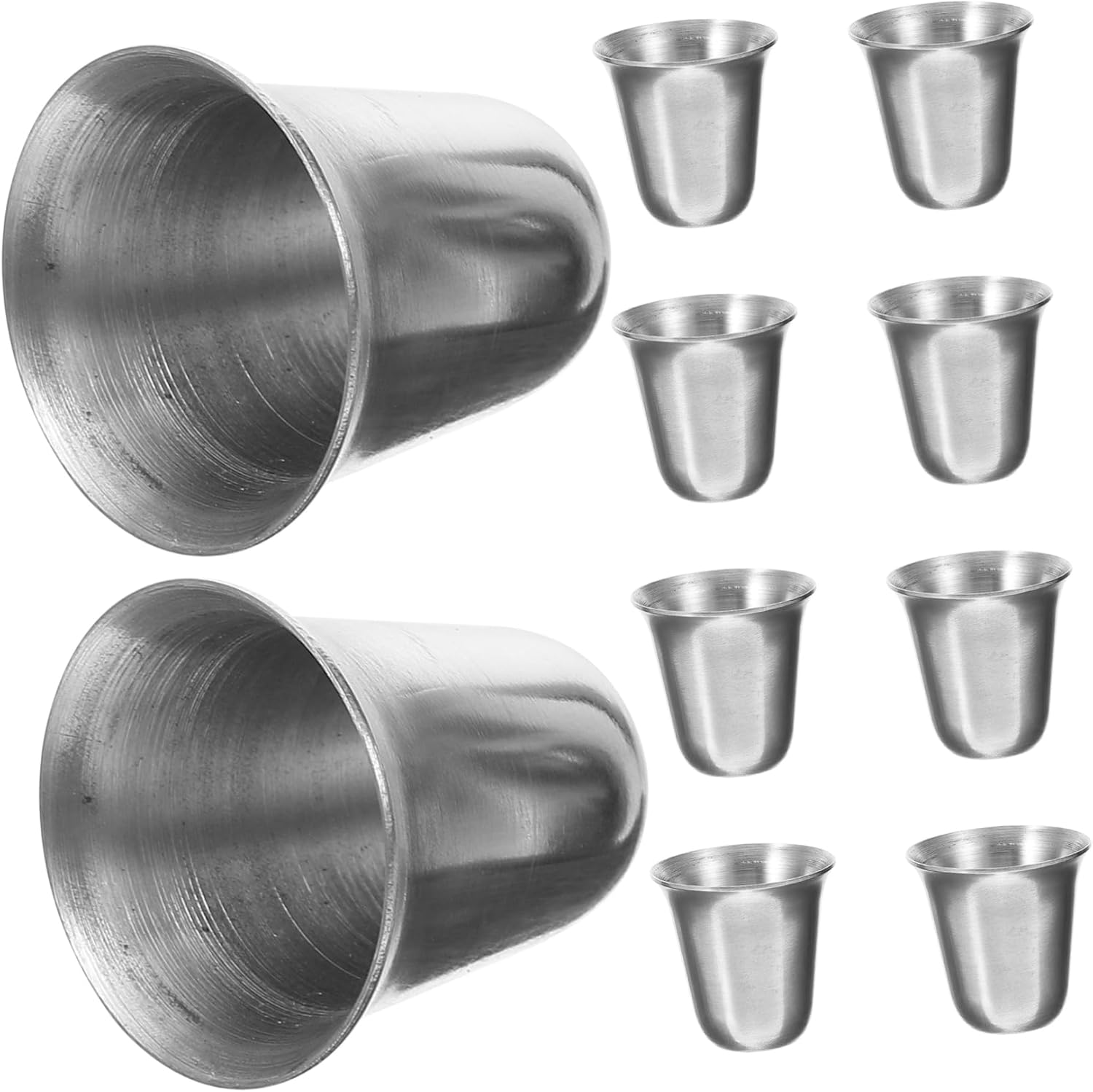 5sets Church Communion Supplies Metal Religious Cups Stackable Stainless Steel Mugs 10pcs*5