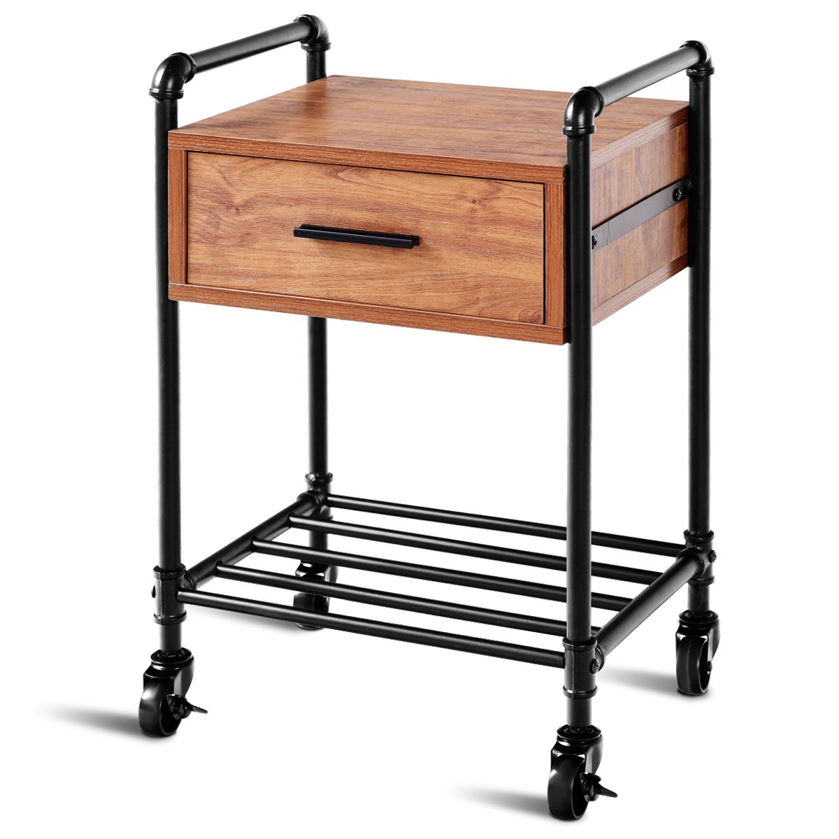 Buy Giantex Nightstand Side Table Industrial Style Vintage 2Tier Side