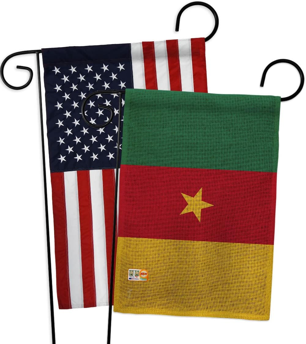 Cameroon Garden Flags 2pcs Pack Regional Nationality Nation International World Country Particular Area Small Decorative Gift Yard House Banner Double-Sided Made In USA 13 X 18.5