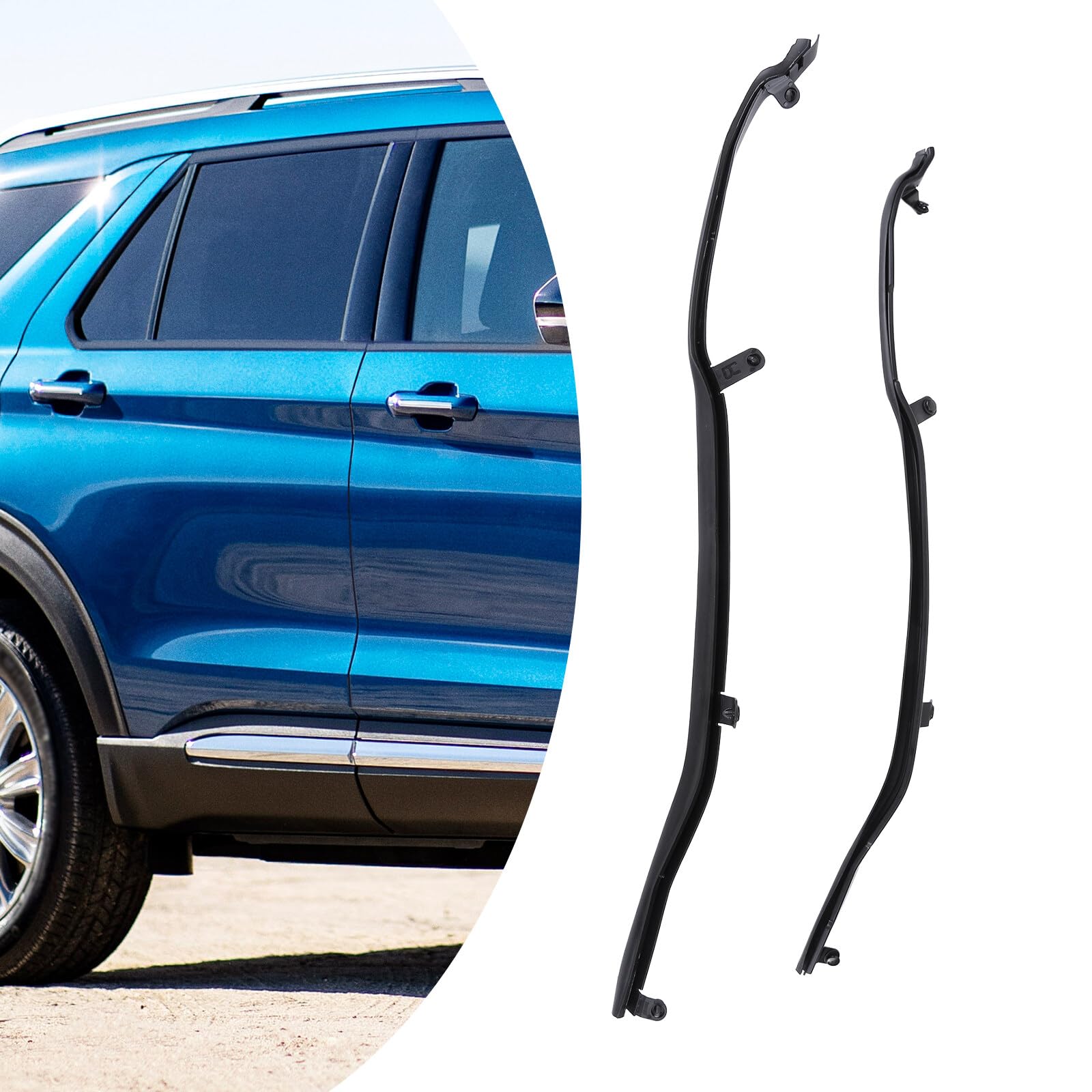1 Pair LH& RH Rear Door Front Weatherstrip Seal Compatible for 2011-2019 Fo-rd Explorer Rear Door Front Weatherstrip Seal LH Driver Side and RH Passenger Side Replaces BB5Z-7825324-B BB5Z-7825325-B