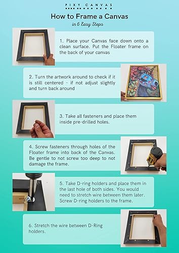 Miniatura 5 de Paquete combinado marco flotante + lienzo estirado de pulgadas para pintar, marco de 1-38 pulgadas + lienzo en blanco de 34 pulgadas 12 oz imprimado