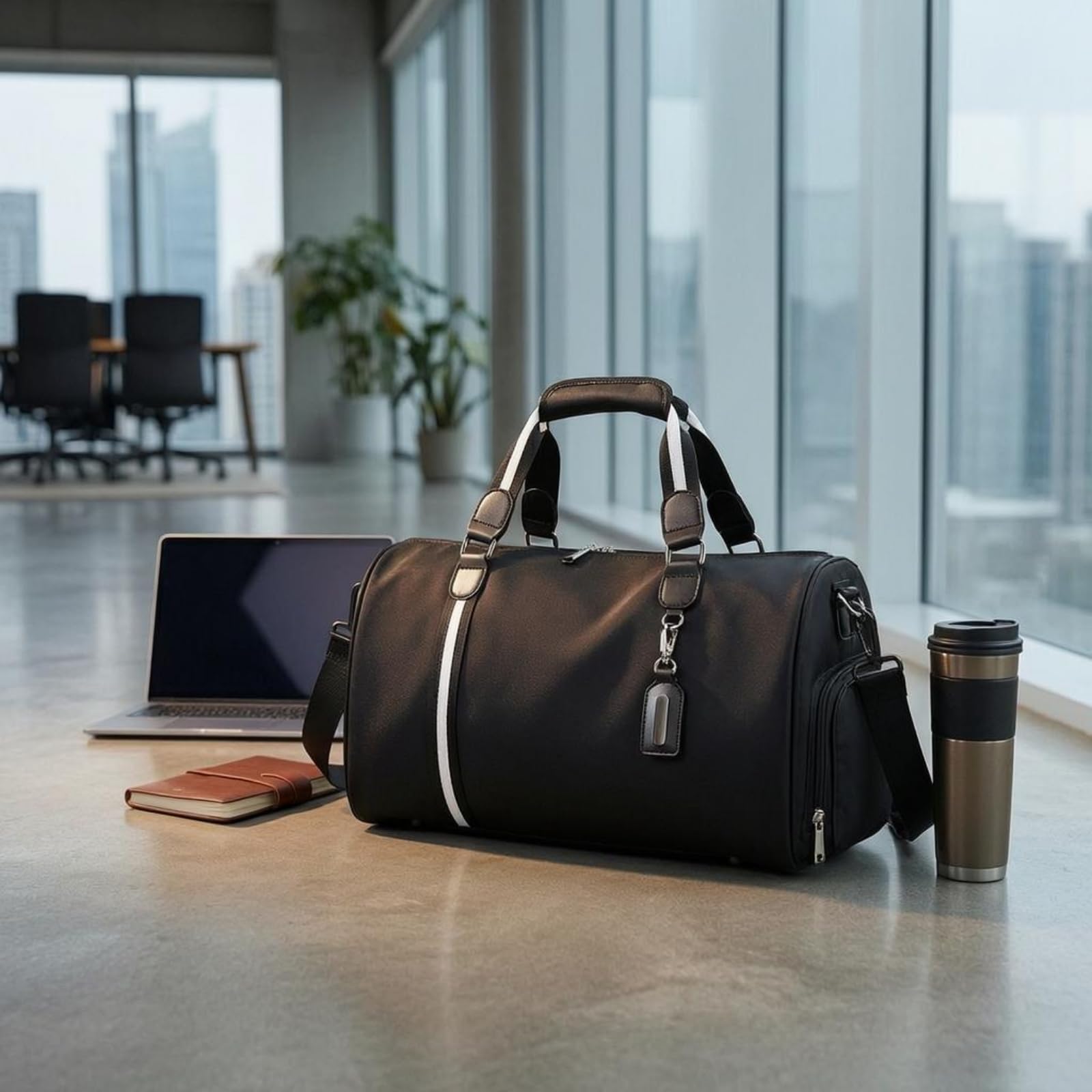 F Fityle Bolsa de Viaje para Hombre Maleta de Mano Bolso Deportivo Equipaje de Nylon con Bandolera Ajustable y Bolsillos con Cremallera Adecuada para Viajes