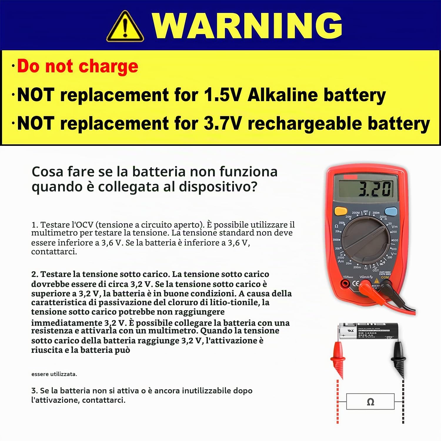 EEMB ER14505 AA 3.6V Batteria al litio Li-SOCL non ricaricabile SB-AA11 LS14500 TL-5903 SL-360 S7-400 ER14500 perdell'attrezzatura dell'impianto dello SpA del contatore di elettricità