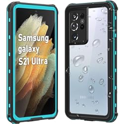 WIFORT Funda Impermeable para Samsung Galaxy S21 Ultra 5G 6.8", IP68 Certificado Agua Sumergible, Carcasa con Protector de Pantalla Incorporado, Protección Completo de 360 ​​Grados Antigolpes, Azul