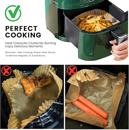 Miniatura 7 de Imanes para Freidora de Aire para Papel Pergamino, Bloquea de Forma Segura el Forro de Papel Desechable, Previene Quemaduras y Cubre Alimentos,