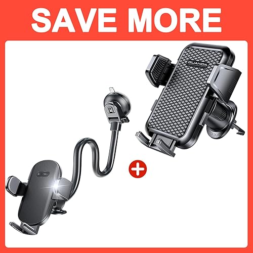 Miniatura 1 de GUANDA TECHNOLOGIES CO., LTD. Car Phone Mount Vent Clip, Car Phone Holder Mount, Upgraded Car Mount Phone Holder Dashboard Windshield Desk
