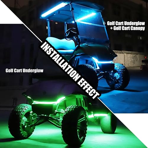 Miniatura 7 de Roykaw Kit de iluminación de neón para carrito de golf, LED estándar de millones de colores para modelos EZGO/Club Car/Yamaha, tubos flexibles