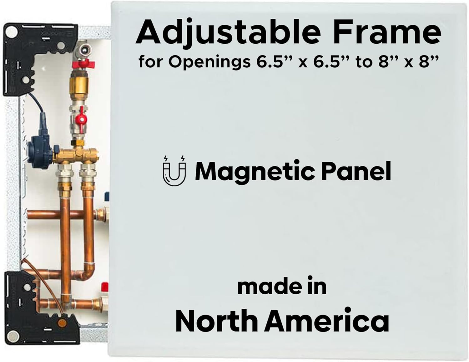 Best 6.5” x 8” Magnetic Wall Access Panel with Adjustable Frame, Flexipro Flush Universal 20-Gauge Steel Access Door for Drywall/Ceilings, No Flange LEED Compliant Drywall Panel, AMZ-BA-FLE-PRO