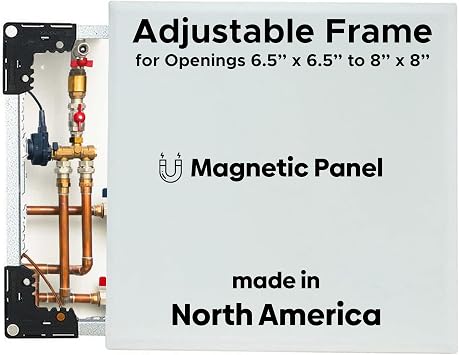 Best 6.5 x 8 Magnetic Wall Access Panel with Adjustable Frame, Flexipro Flush Universal 20-Gauge Steel Access Door for Drywall/Ceilings, No Flange LEED Compliant Drywall Panel, AMZ-BA-FLE-PRO