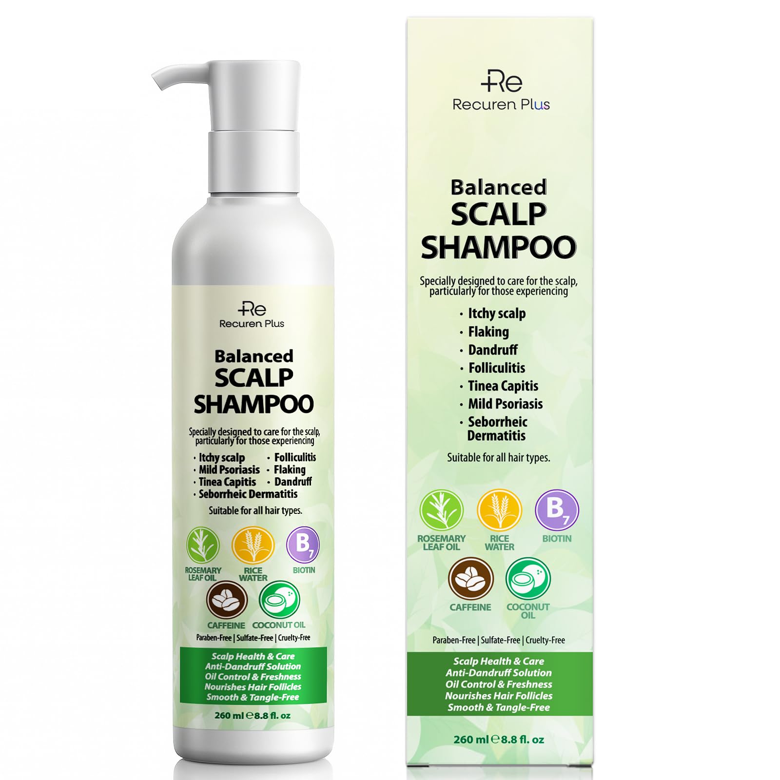 Anti Schuppen Shampoo für Damen & Herren: Seborrhoisches Schuppenflechte Kopfhaut Haarshampoo, Tiefenreinigung & gepflegtes Haar – Mit Salicylsäure, Piroctone Olamine, Rosmarin & Kokosöl
