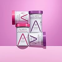 Vista 6 de Almay Biodegradable Makeup Remover Pads, Micellar Gentle, Hypoallergenic, Fragrance-Free, Dermatologist & Ophthalmologist Tested, 80 Count