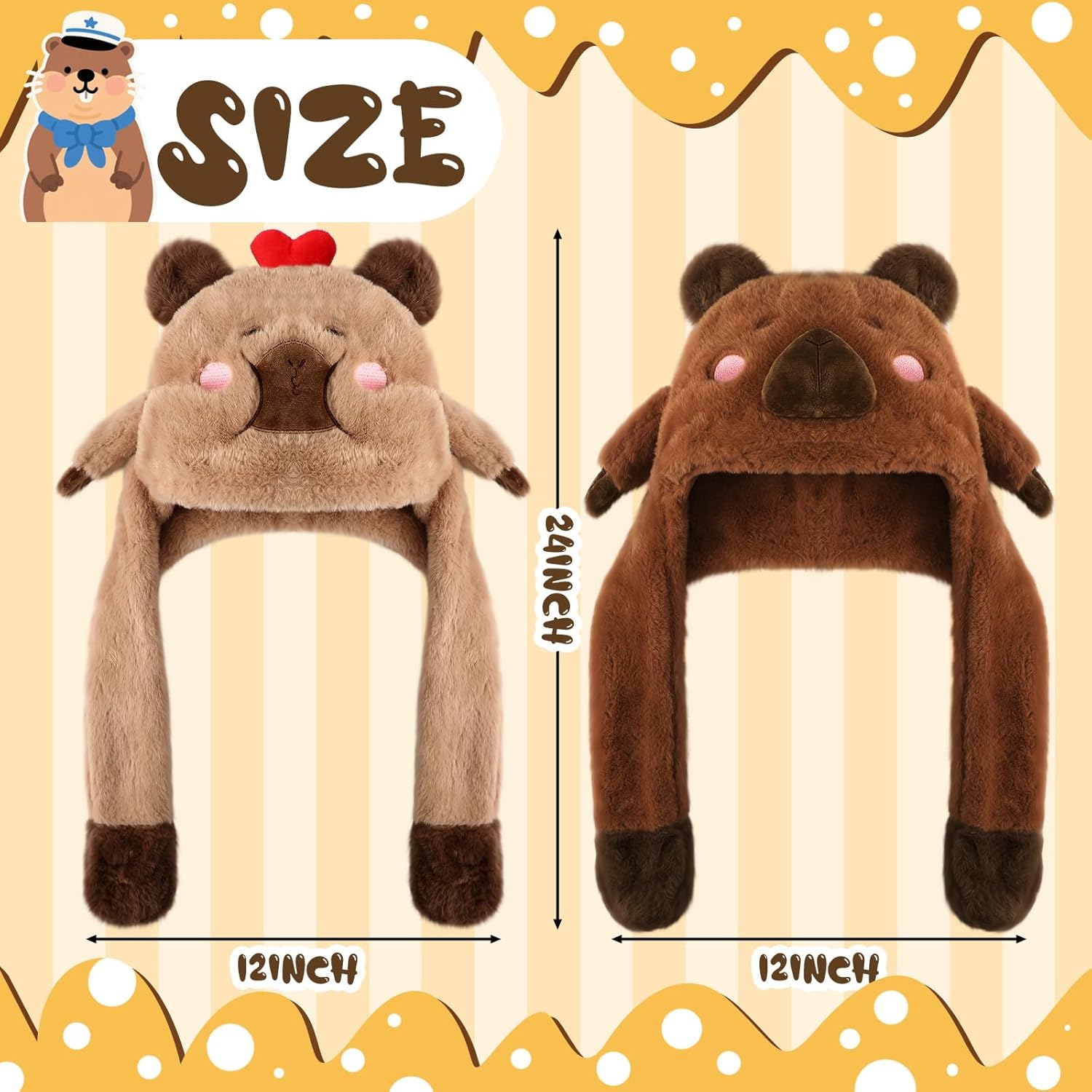 2pcs Animal Hat with Ears Moving Gift for Christmas Jumping Pop up Beating Hat Cartoon Cosplay Dress up - Image 4