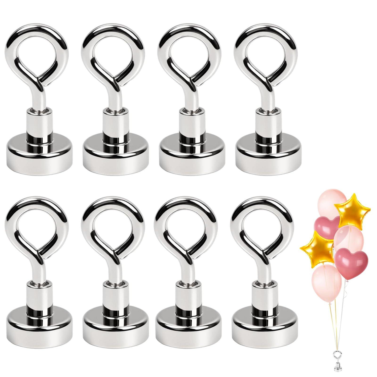8 Pezzi Supporto Magnetico per Palloncini – Pesi Riutilizzabili per Palloncini a Elio – Base Magnetica per Feste, Matrimoni, Compleanni, decorazioni natalizie e pasquali