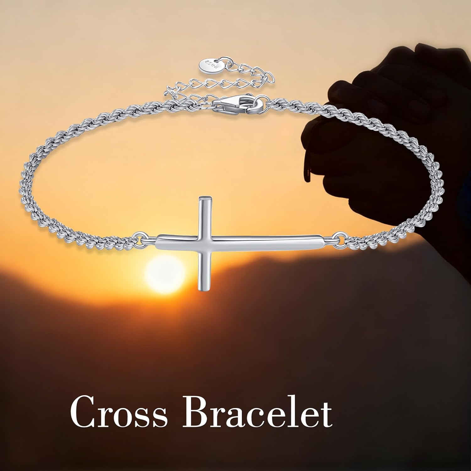 925 Sterling Silver Cross Bible Verse Bracelets Christian Bracelets Religious Jewelry Gifts for Women and Men - Image 6