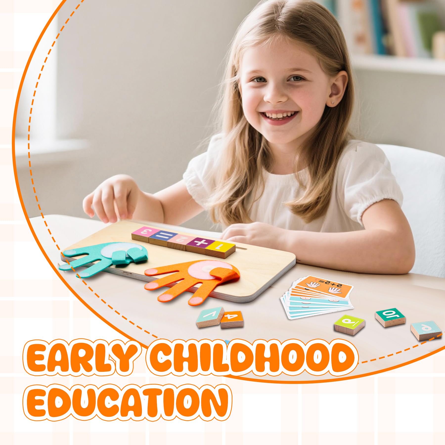 Juguetes de aprendizaje preescolar para niños pequeños, bloques de números de madera coloridos, juguetes Montessori para contar dedos para niños de 3, 4, 5 años 6