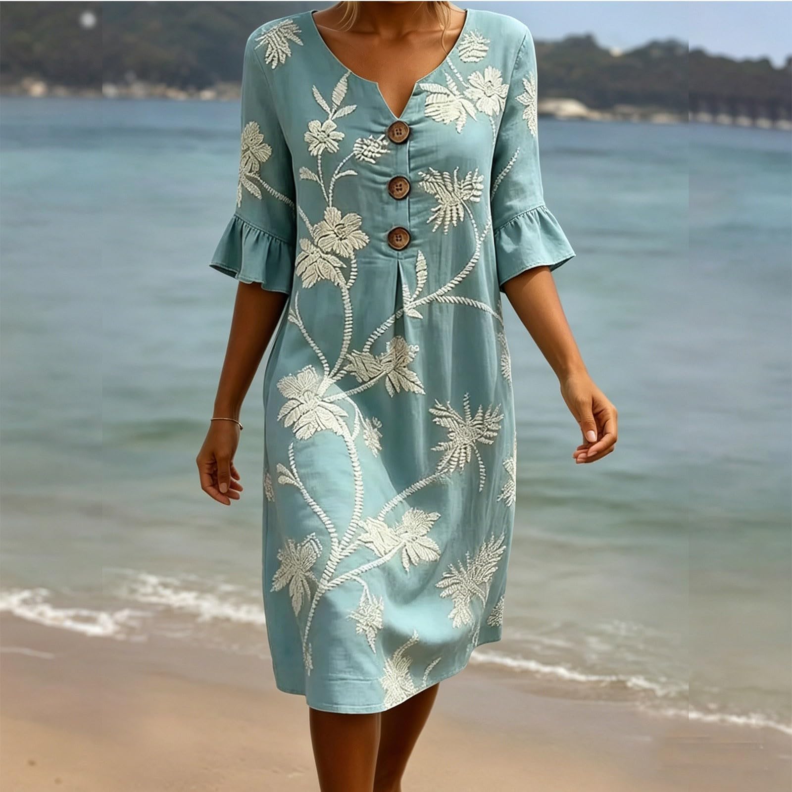 Vestido De Mujer Verano Manga Corta Holgados Fiesta Elegante Vestidos De Ceremonia Mujer Tallas Grandes Cóctel Formales Casual Playa Comoda Ligera
