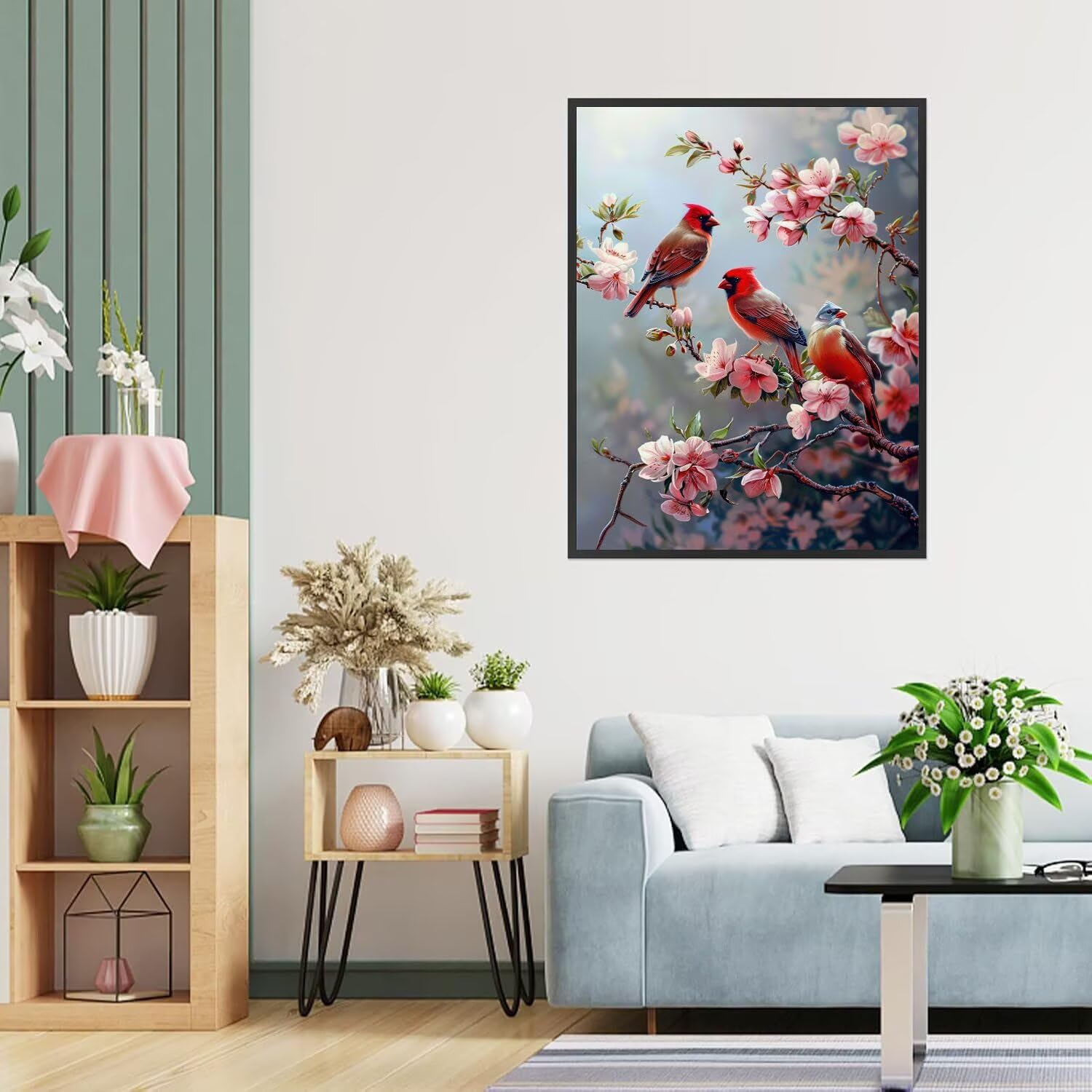 Dipingere con i Numeri Adulti uccelli, Ramo Dipingere con i Numeri Bambini DIY Kit, Set Premium con Pennelli, Decorazione Casa & Creativo Regalo di Compleanno, Attività di Tempo libero 70x95cm z-328