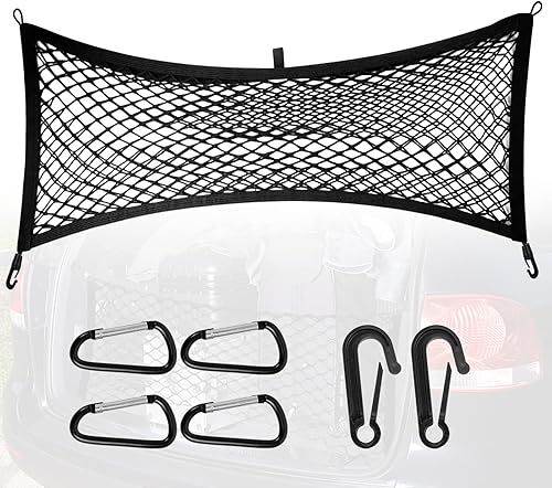 HAFANKA Red de carga para maletero red de almacenamiento elástica con gancho para SUV automóviles y camiones 354 x 118 pulgadas