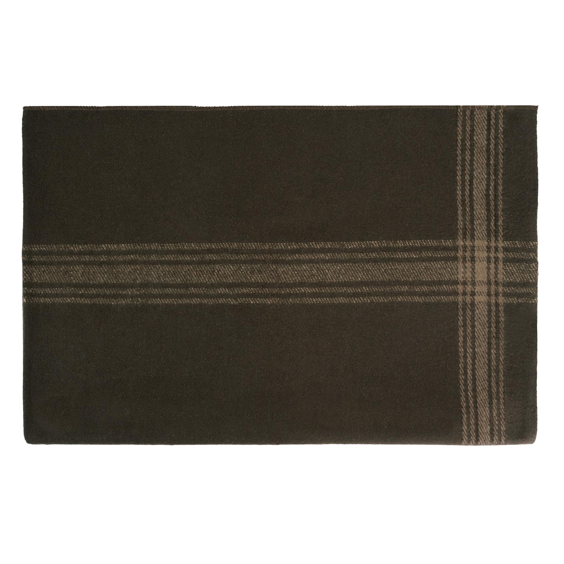 Rothco Couverture d'extérieur rayée en laine - Lourde, chaude et confortable - Couverture d'urgence - Marron/marron clair