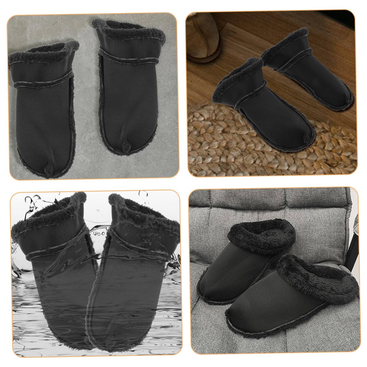 5pares Plantillas De Calzado De Invierno Forros De Zapatos Calientes y Inserciones Desmontables De Pelo Fríos