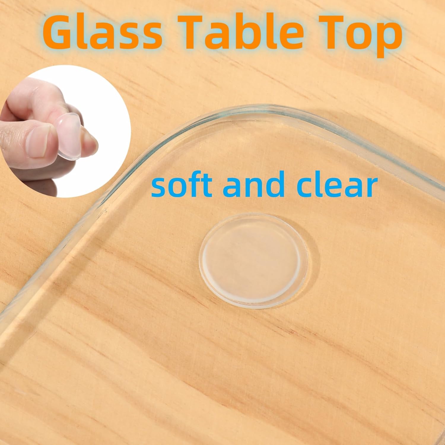 Glass Table Top Anti Slip Pads - 3/4" Glass Table Top Bumpers Grippers Non Slip Sticker Self Adhesive Rubber Pad Feet for Cutting Board, Furniture, Laptop, Under Glass - Round Clear 36 Pcs