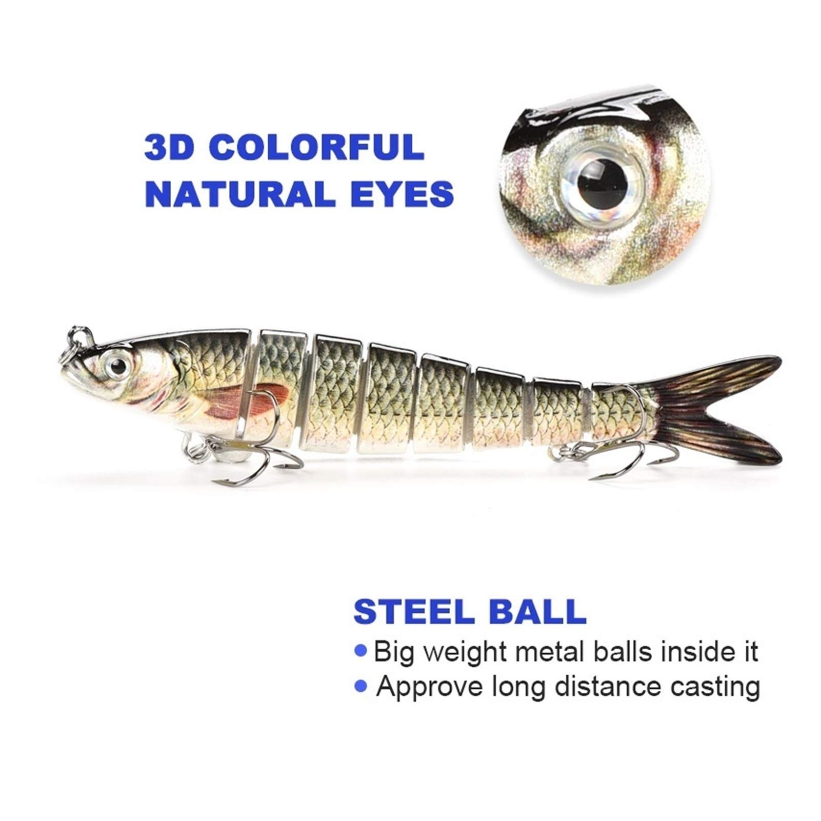 Przynęta wędkarska 13cm 19,5g 8-segmentowa sztuczna przynęta na szczupaka Przynęty wędkarskie Swimbait Crankbait Twarda przynęta Akcesoria wędkarskie