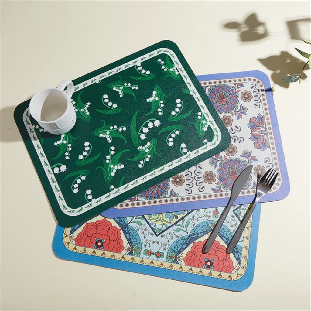 4 pièces rétro napperon en Cuir Maison Coussin Isolant Style Classique Tapis de Table Cuisine Salle à Manger Accessoires (B)