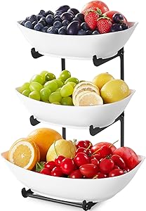 2-stöckige Obstschale Aus Kunststoff - Platzsparende Etagere Für Küche, Snacks & Desserts