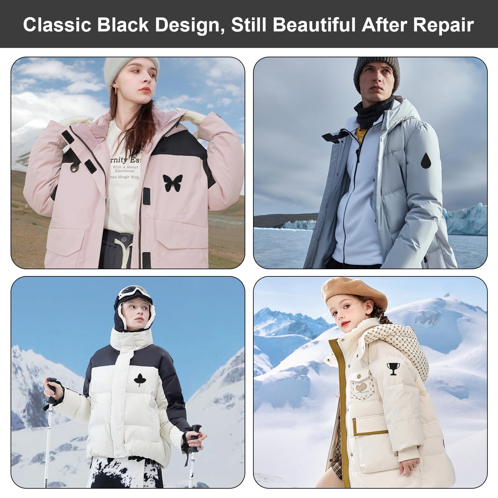 6 Toppe Autoadesive Per Piumini - Riparazione Facile Di Buchi E Strappi