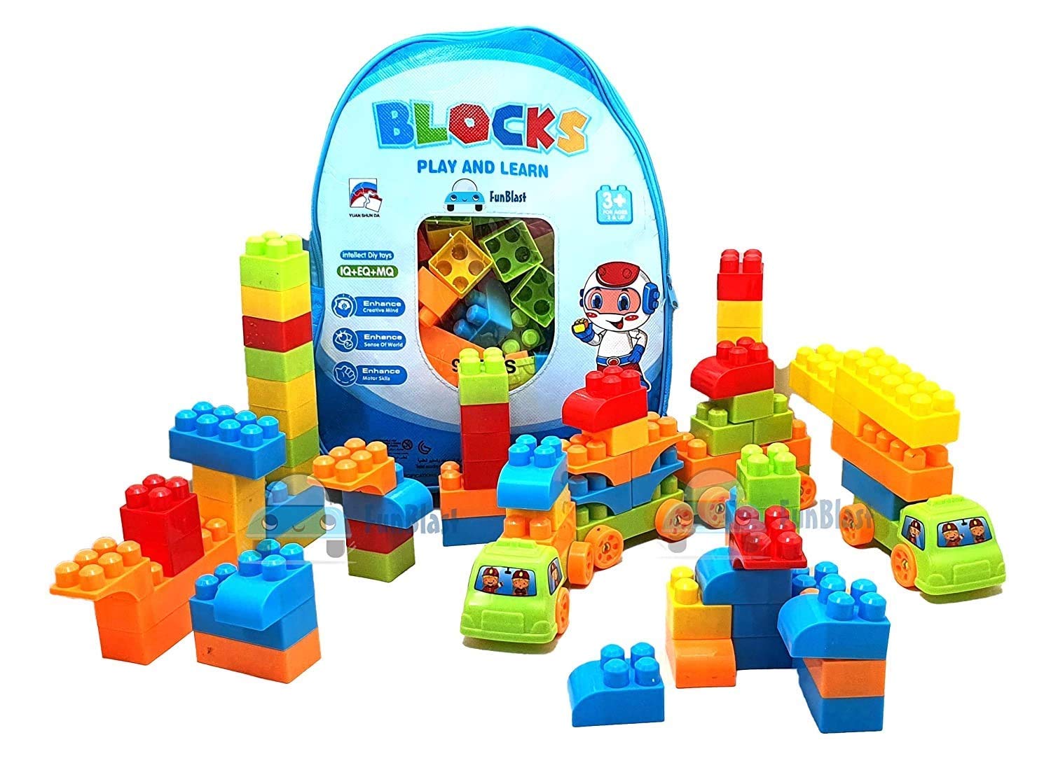FunBlast Building Blocks for Kids with Wheel, Block Bricks Toys for Kids, Best Gift Toy for Girls, Boys - Block Game for 3+ Years Kids, Boys, Children - Multicolor (78 Pcs & 16 Wheels) (B0B82JRXK1) Amazon Price History, Amazon Price Tracker