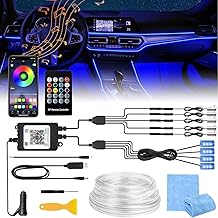Sunshine smile Auto LED Innenbeleuchtung,6M/ 5 in 1 RGB Auto Innenraumbeleuchtung,App+Fernbedienung Control steuerbare Innenbeleuchtung Laser,Mehrfarbige Ambientebeleuchtung(Farbe)
