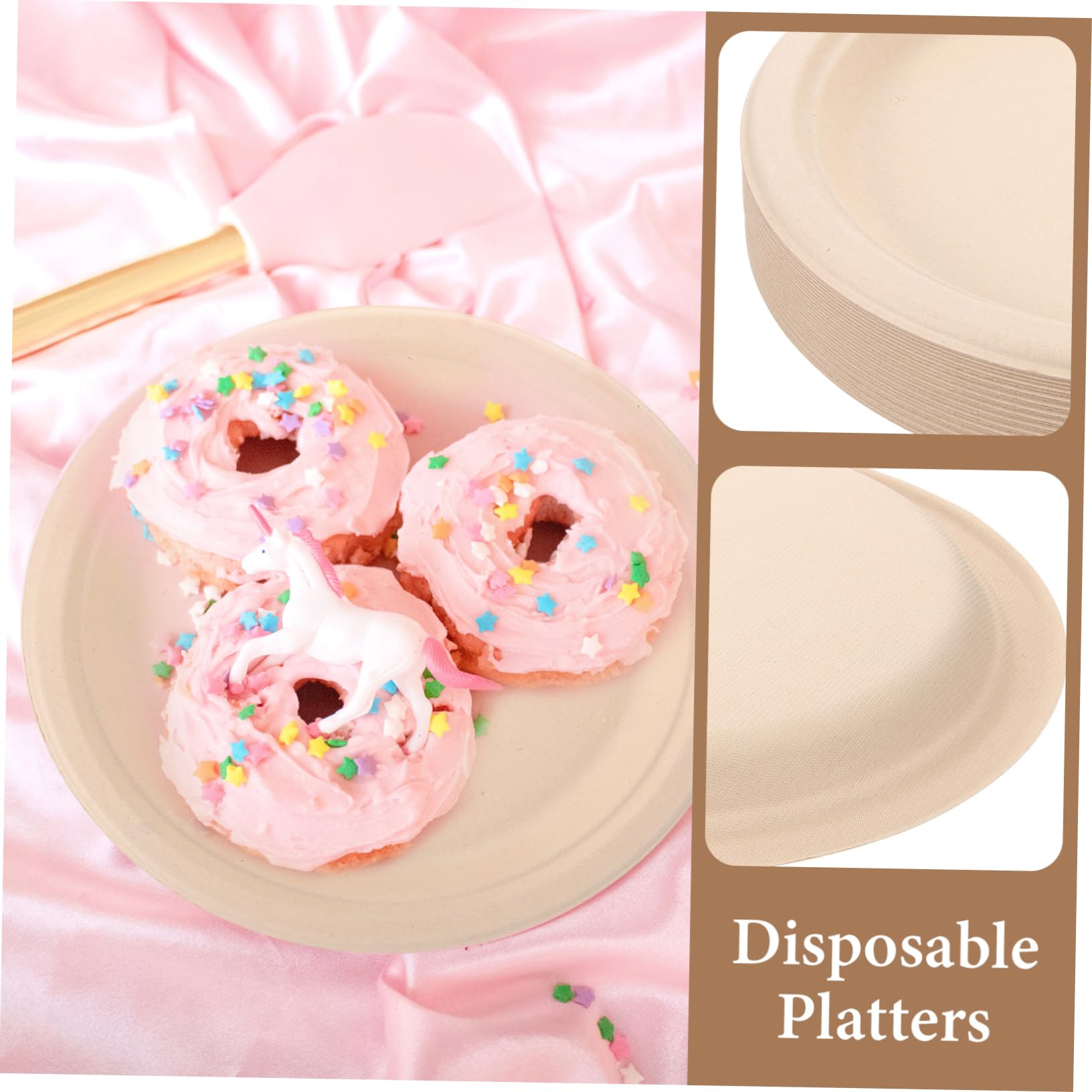 minkissy Pappteller 50stücke aus Papier 50 Stück Stabil und Praktisch für Partys Feste Desserts und Speisen