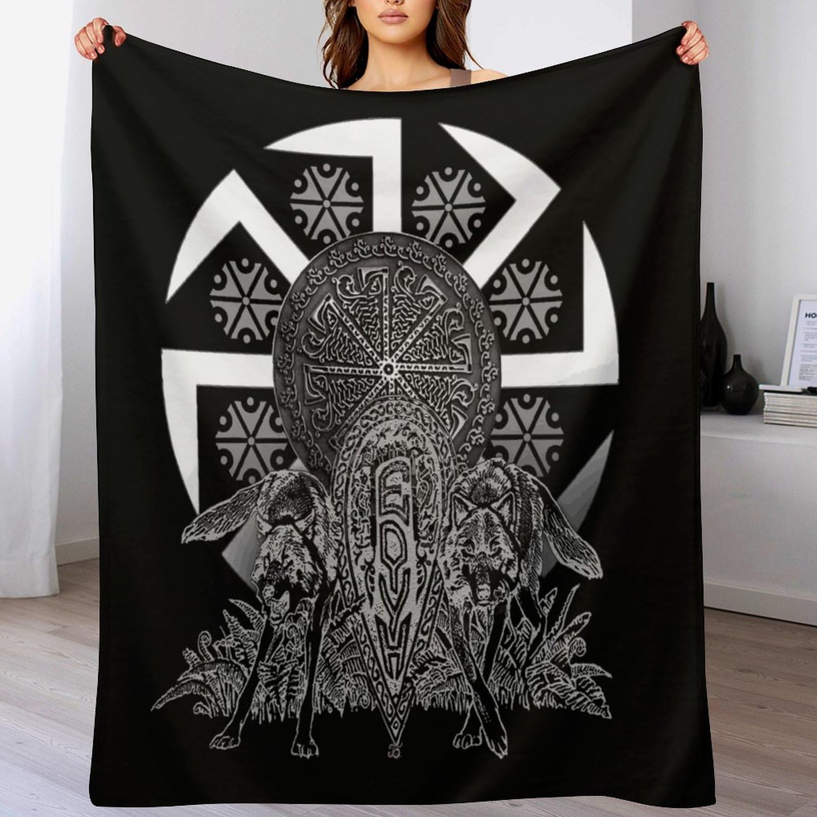 Couverture légère en polaire Viking au design 3D d'exception pour lit