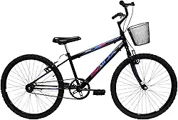 Bicicleta Aro 24 Bike Sem Marcha Feminina Saidx Premium Freio V-Brake Com Cesta