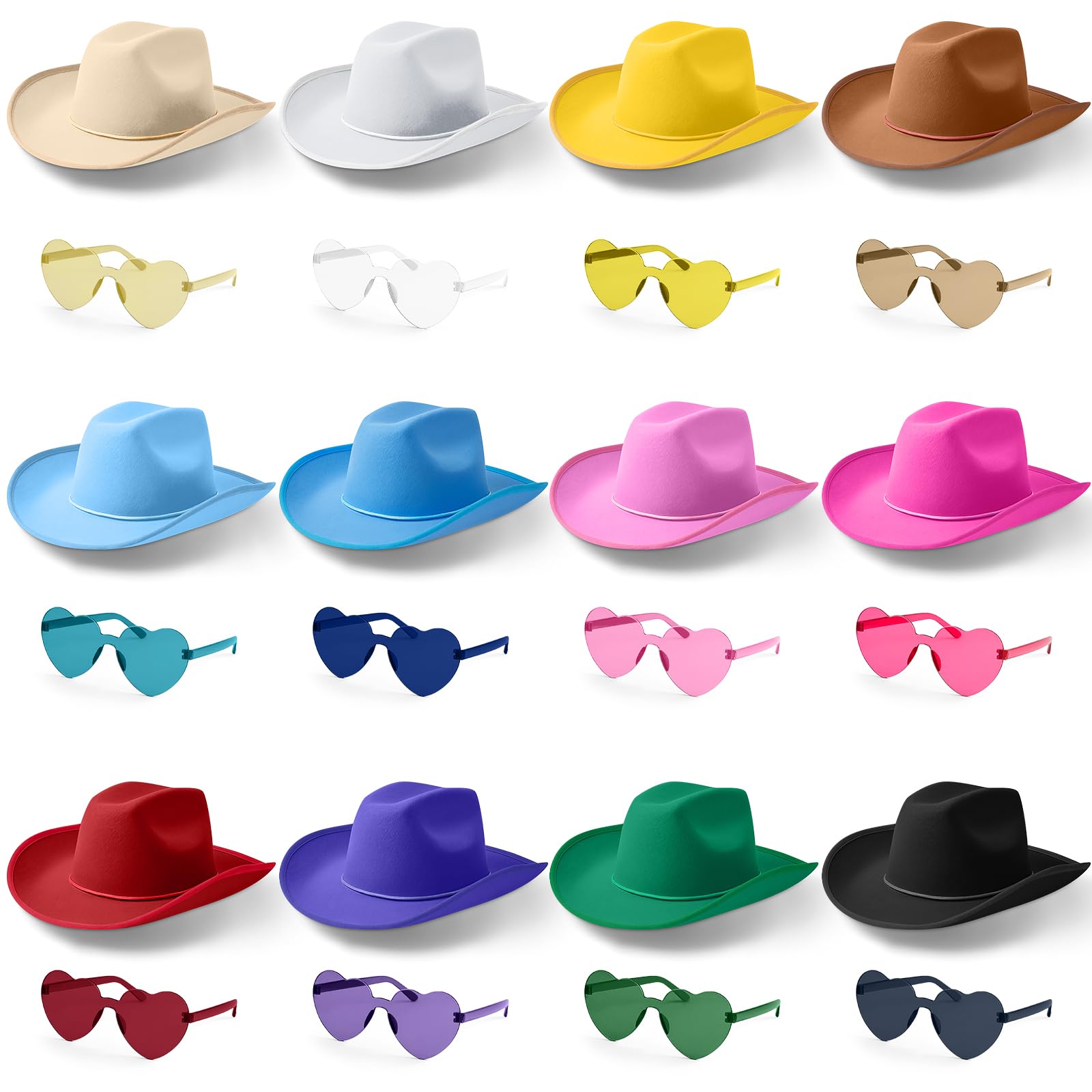 Haysandy 24 Pcs Sparkly Cowboy Hat
