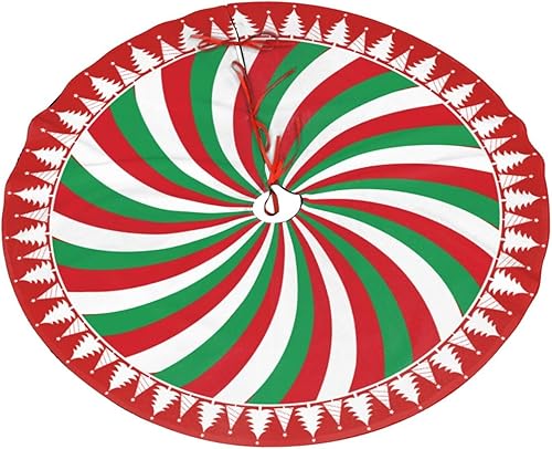 Miniatura 7 de Falda de Árbol de Navidad con Diseño de Dulces en Remolino de 36 Pulgadas, Alfombra de Árbol de Navidad, Decoración de Fiesta Navideña de Invierno