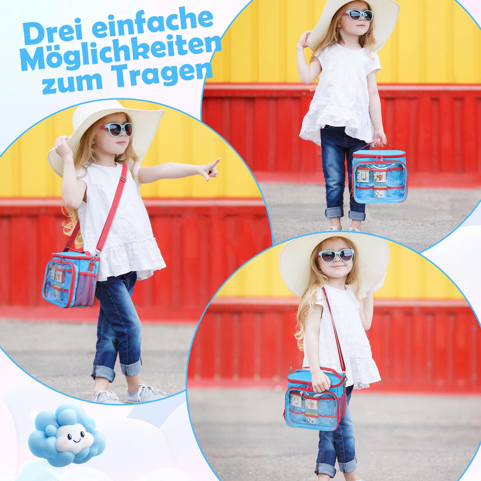 Custodia per Little Tikes Story Dream Machine Starter Set per libri, giocattoli, valigetta da viaggio per molti, set di principianti, giocattolo per bambini, Blu e rosso, 23 cm x 12 cm x 20 cm