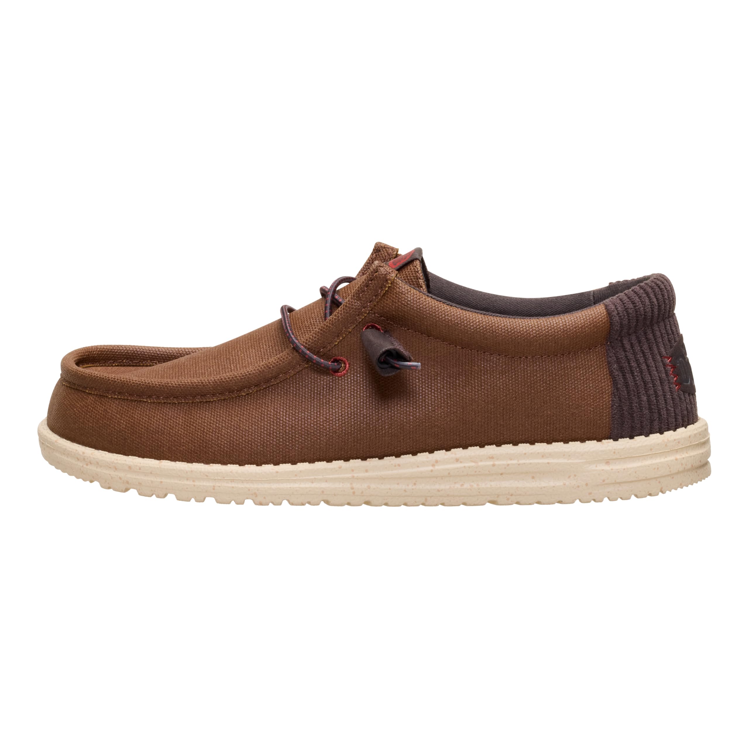 HEYDUDE - Wally Waxed Casual da Uomo - Scarpe Casual Slip-on - Stile Mocassino, Marrone, 45