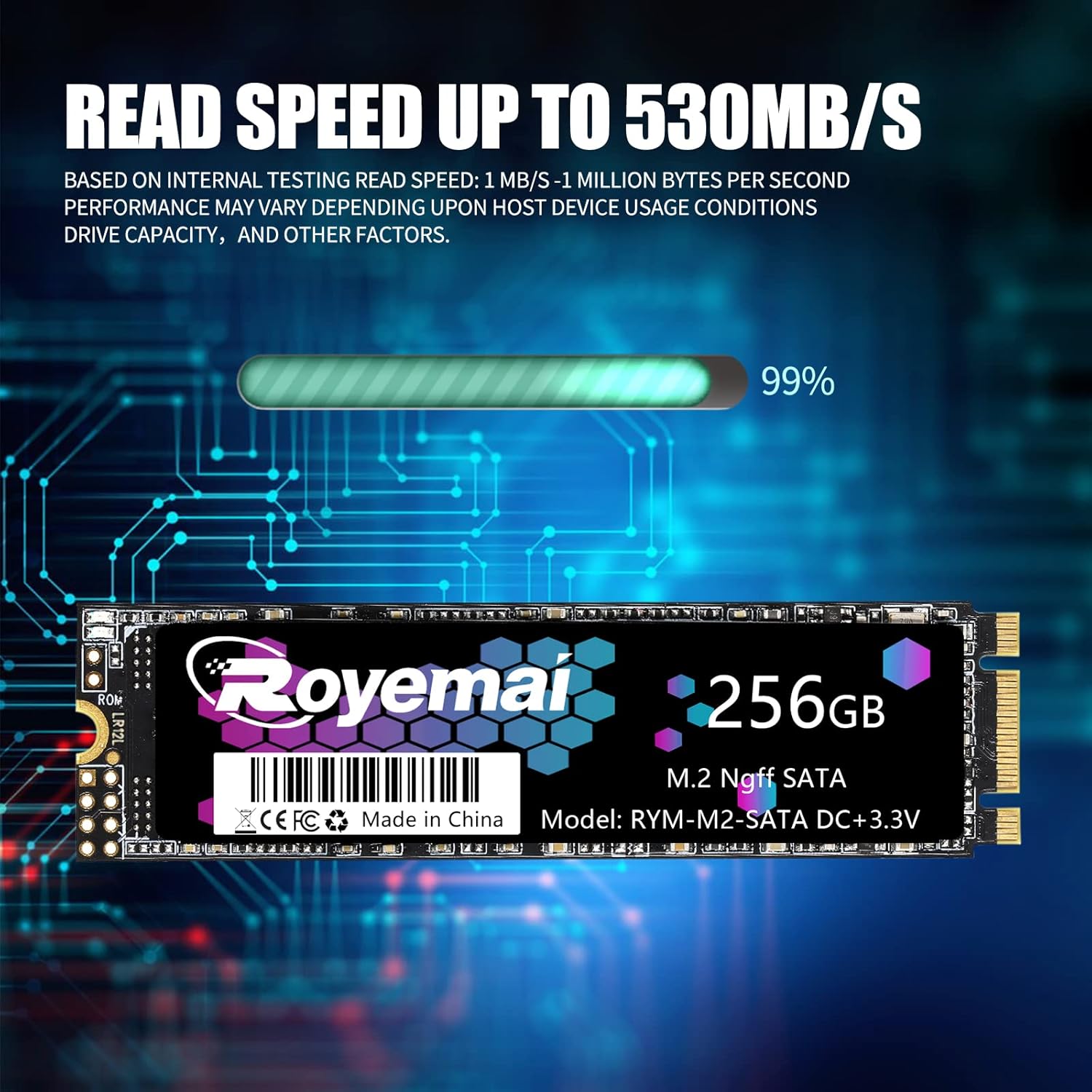 D DUOMEIQI 256GB M.2 Ngff SATA SSD 2280 SATA III 6Gb/s Internal Solid State Drive, 3D NAND TLC (Read/Write Speed up to 500/450 MB/s), 256GB SSD Compatible with Laptop and PC Desktop