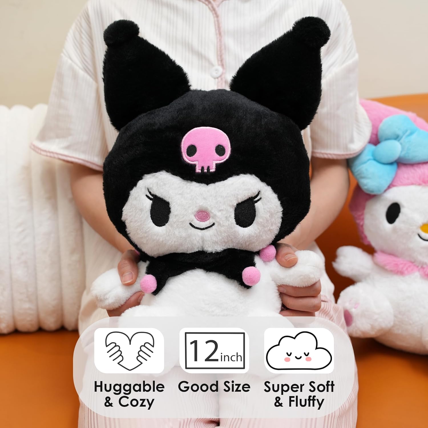 Juju Pink Kawaii Plush (12 in) - Cute Stuffed Animal Kawaii Plushies - Peluche Big Stuffed Animals Plushie - Peluches Grandes Cute Plushies - Cool Stuff Plush - Plushy (Pink)