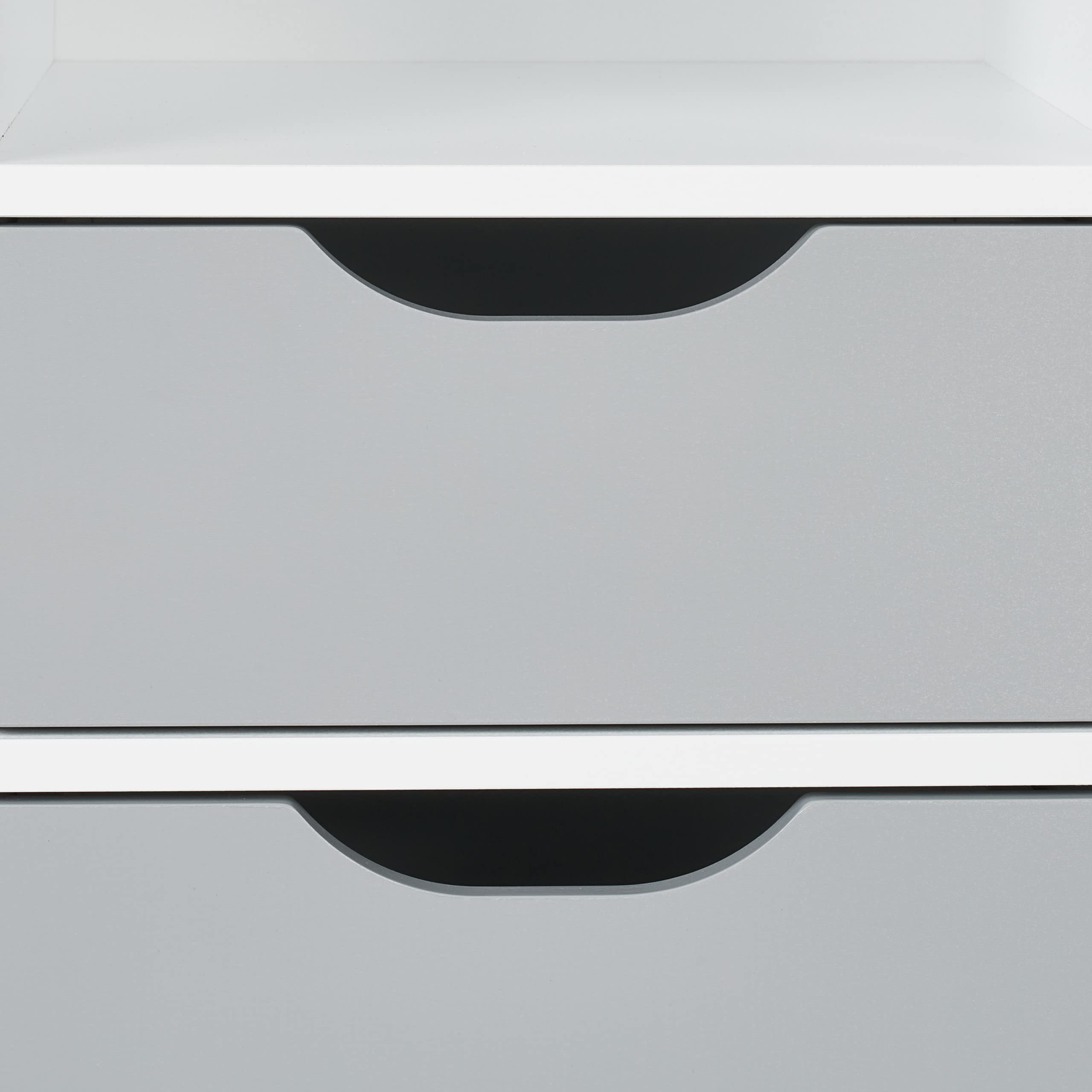 Relaxdays Scrivania per Bambini, 2 Cassetti, Ripiano Aperto, Tavolo per Scolari, HxLxP 60x80x38 cm, MDF, Bianco Grigio