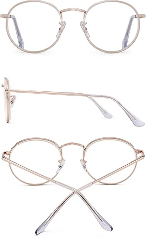 Miniatura 4 de JM Paquete de 2 lentes de lectura de aviador para mujer, marco de metal, bloqueo de luz azul, lectores de computadora