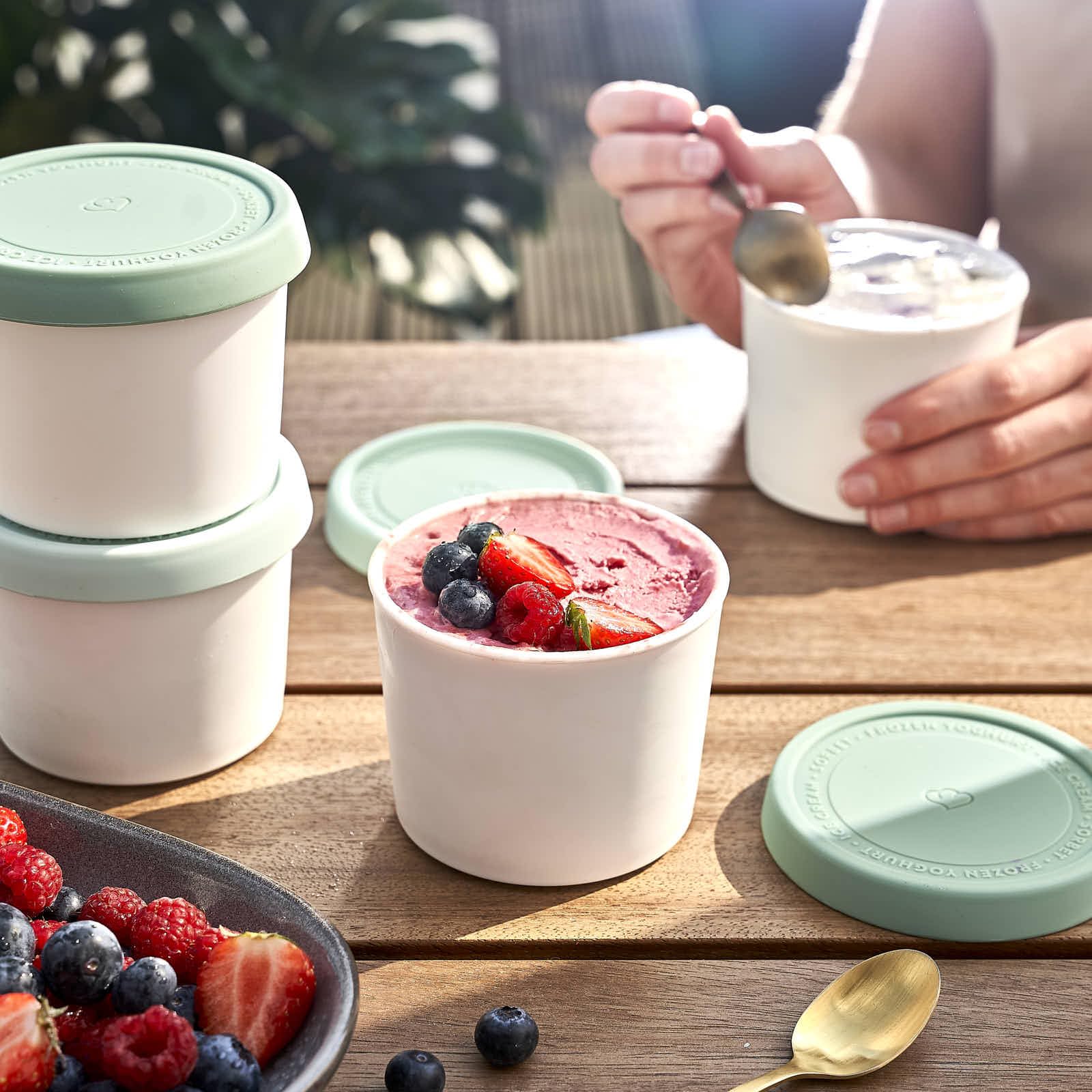 Springlane Elisa Máquina de helado y preparadora de yogur de 2,0 l, con compresor autoenfriante, 220 W, de acero inoxidable con función de refrigeración y calentamiento (Elisa antracita, máquina de